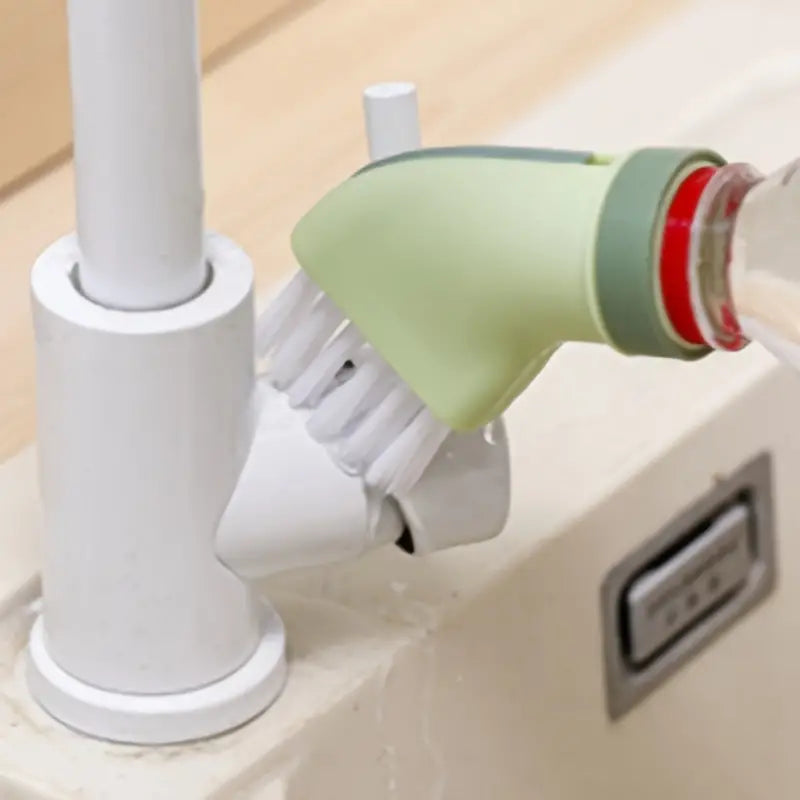 Portable Door Groove Cleaning Brush with Water Bottle