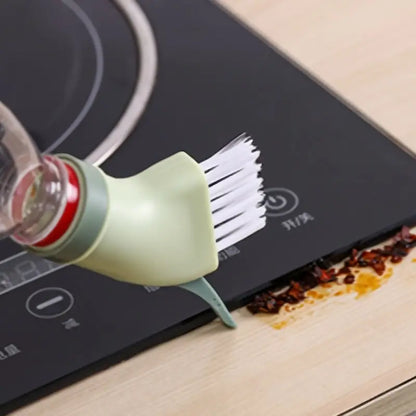 Portable Door Groove Cleaning Brush with Water Bottle